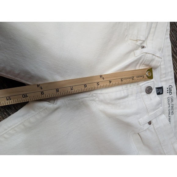 Gap Jeans Womens 10 White Boyfriend Mid Rise Light Wash Denim 27 Inseam - Picture 5 of 6